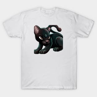 Cute Black Panther Drawing T-Shirt